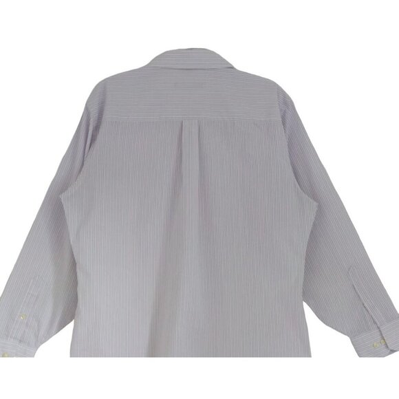 Geoffrey Beene Men's Slim Fit Dress Shirt, Size L, White and Purple Stripe. - Picture 4 of 9